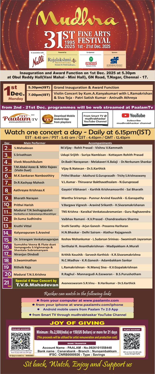 Mudhra 31st Fine Arts Festival