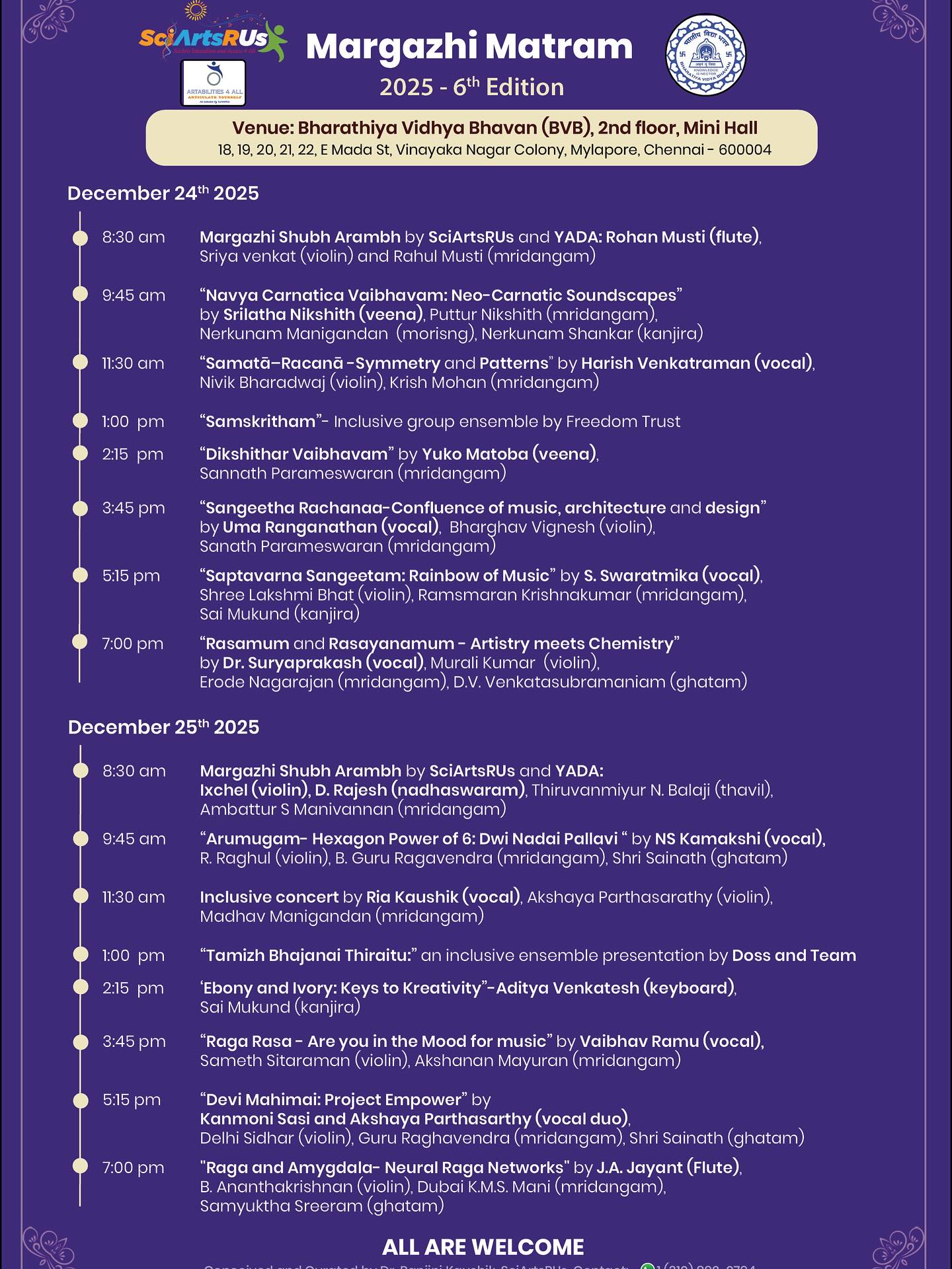 SciArtsRUs Margazhi Matram 2025