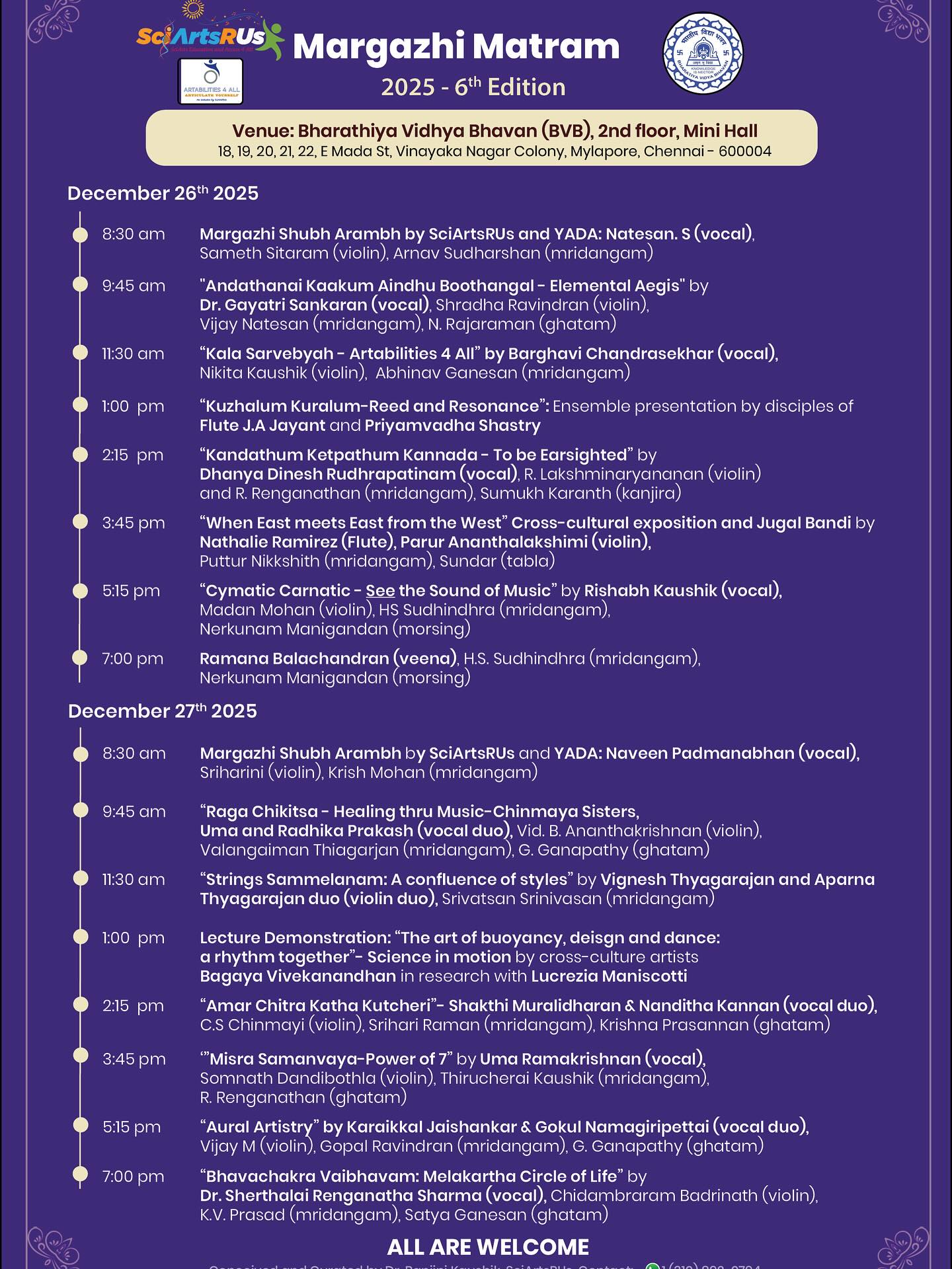 SciArtsRUs Margazhi Matram 2025